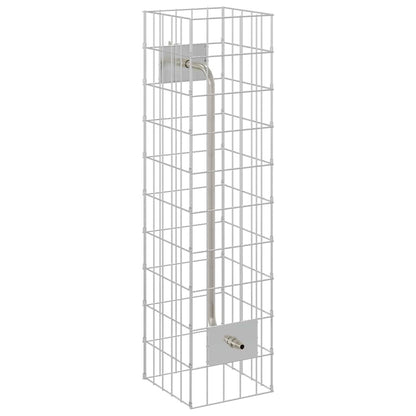Gabionensäule Silber 25 x 25 x 100 cm Edelstahl