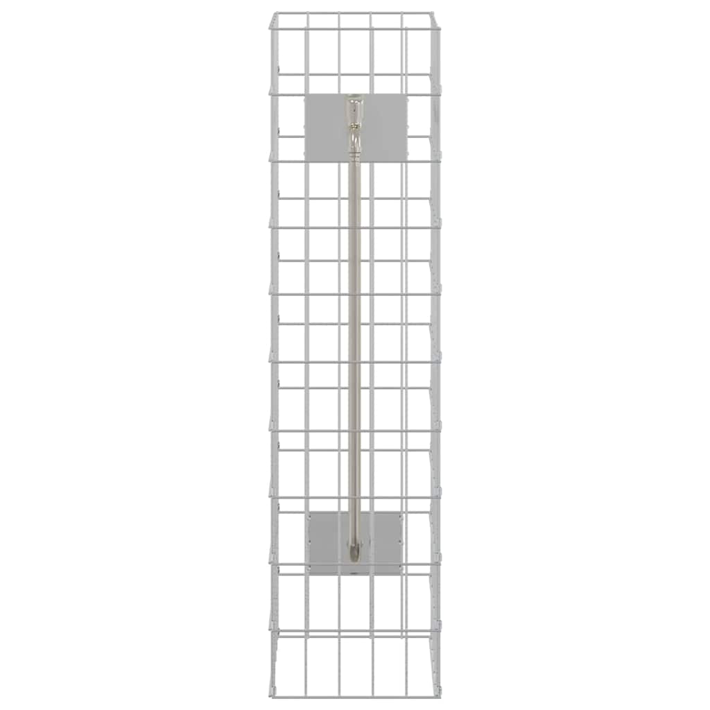 Gabionensäule Silber 25 x 25 x 100 cm Edelstahl