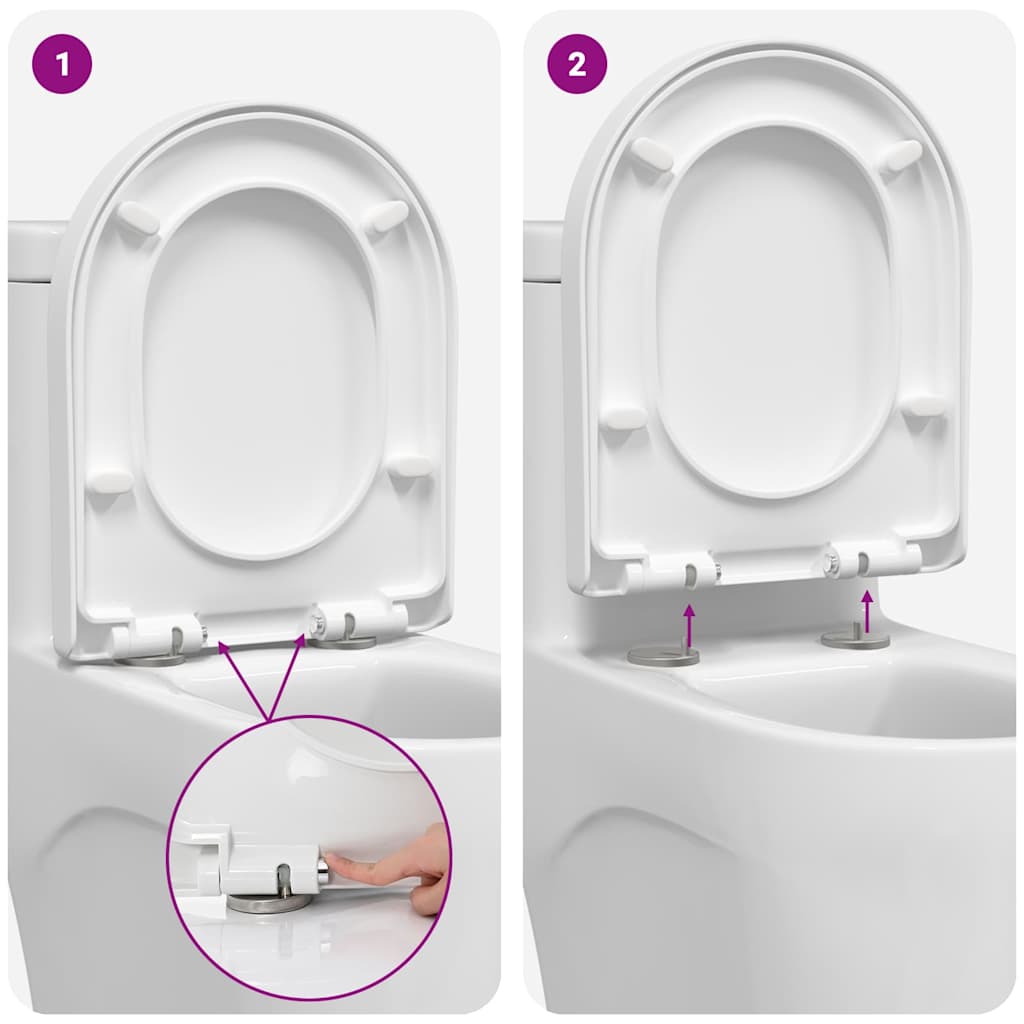 Toilettensitz Weiß 48 x 36,5 x 4,5 cm Polypropylen