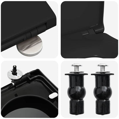 Toilettensitz Schwarz 48 x 36,5 x 4,5 cm Polypropylen