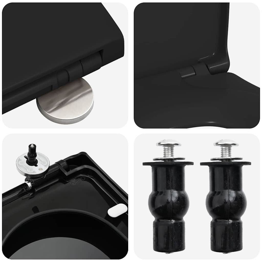 Toilette geeignet für Sitz Schwarz 48 x 36,5 x 4,5 cm
