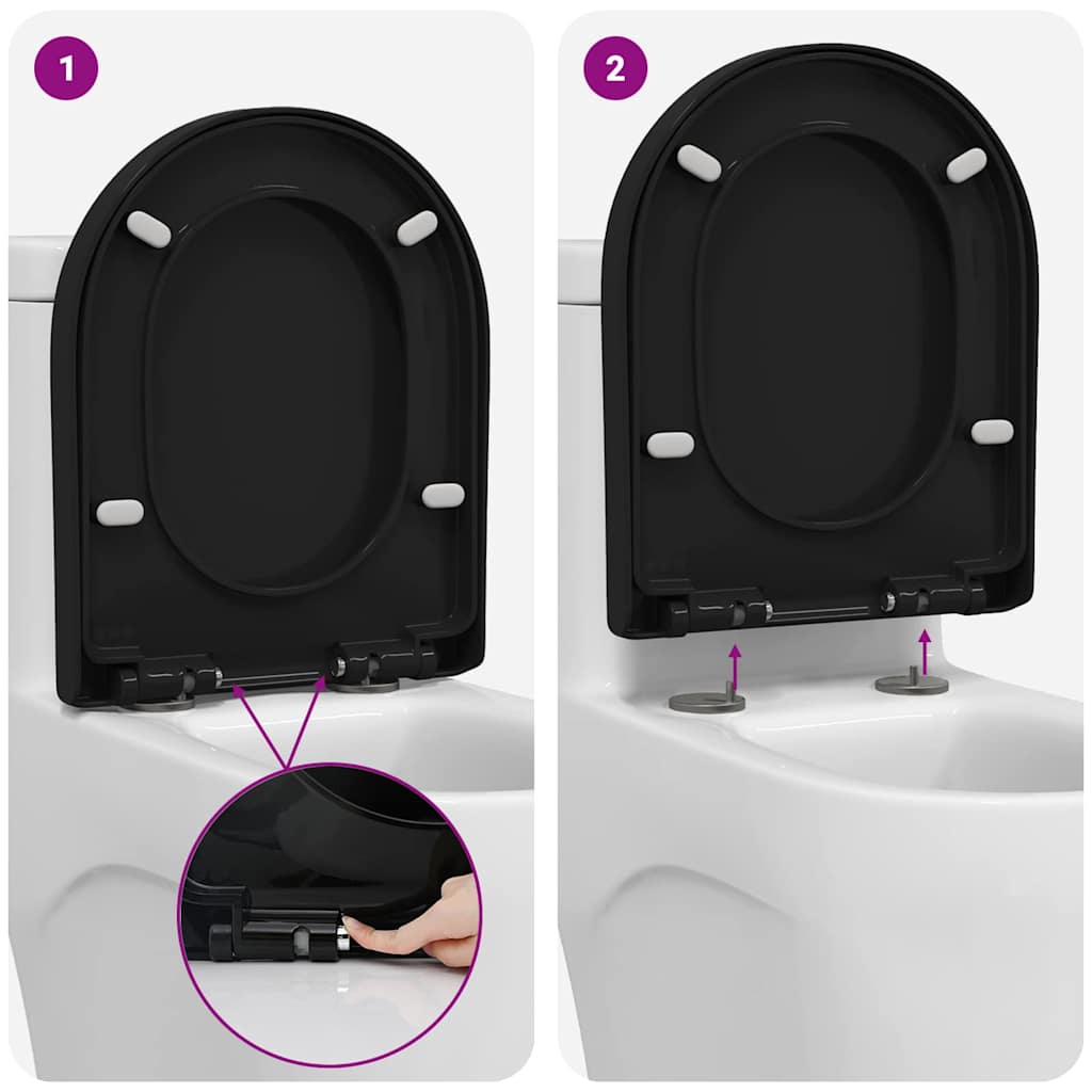 Toilette geeignet für Sitz Schwarz 48 x 36,5 x 4,5 cm