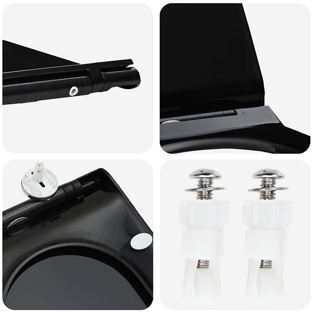 Toilettensitz Schwarz 48,5 x 36 x 5 cm Polypropylen