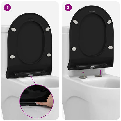 Toilettensitz Schwarz 48,5 x 36 x 5 cm Polypropylen