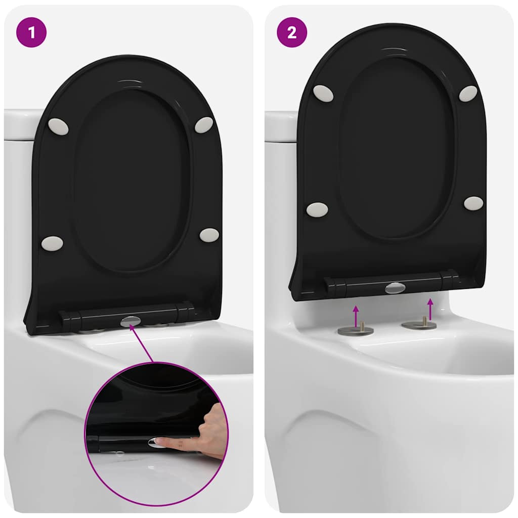 Toilette geeignet für Sitz Schwarz 50 x 36 x 5 cm Polypropylen