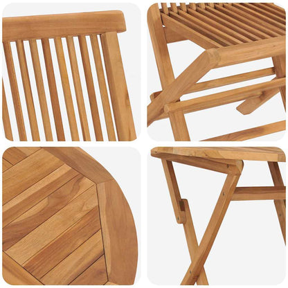 Garten Essgruppe 3 pcs Braun Massivholz Teak