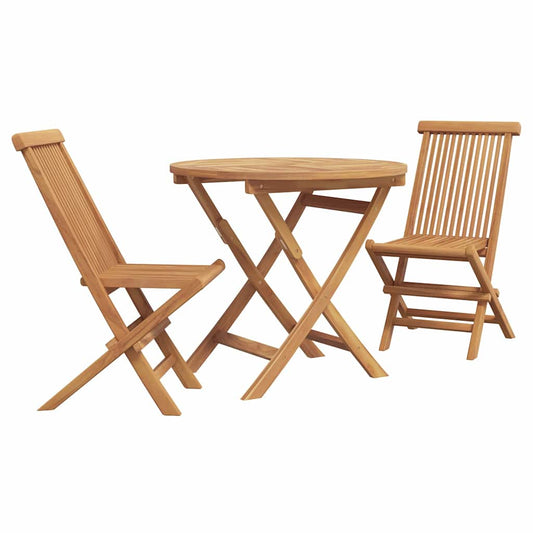 Garten Essgruppe 3 pcs Braun Massivholz Teak