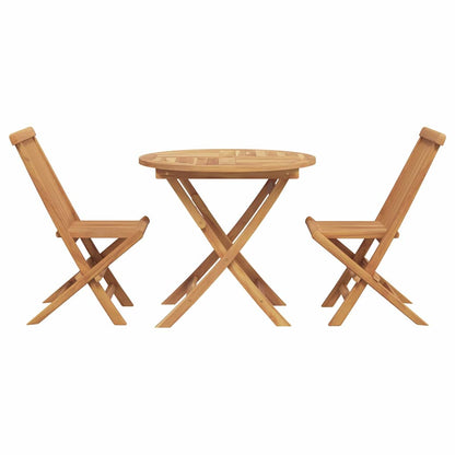 Garten Essgruppe 3 pcs Braun Massivholz Teak