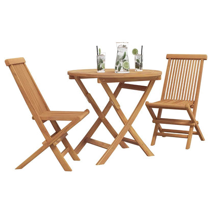 Garten Essgruppe 3 pcs Braun Massivholz Teak