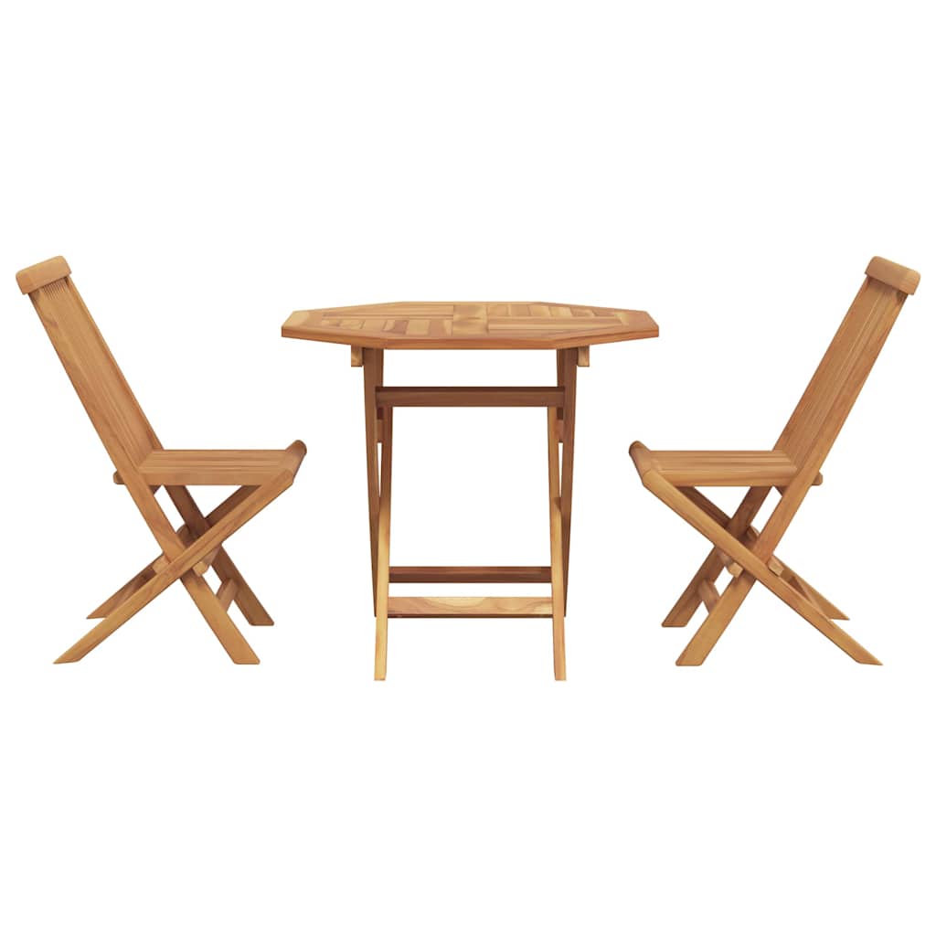 Garten Essgruppe 3 pcs Braun Massivholz Teak