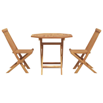 Garten Essgruppe 3 pcs Braun Massivholz Teak
