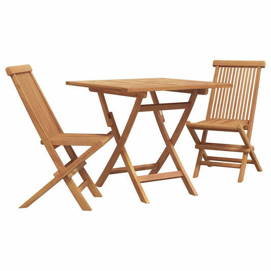 Garten Essgruppe 3 pcs Braun Massivholz Teak