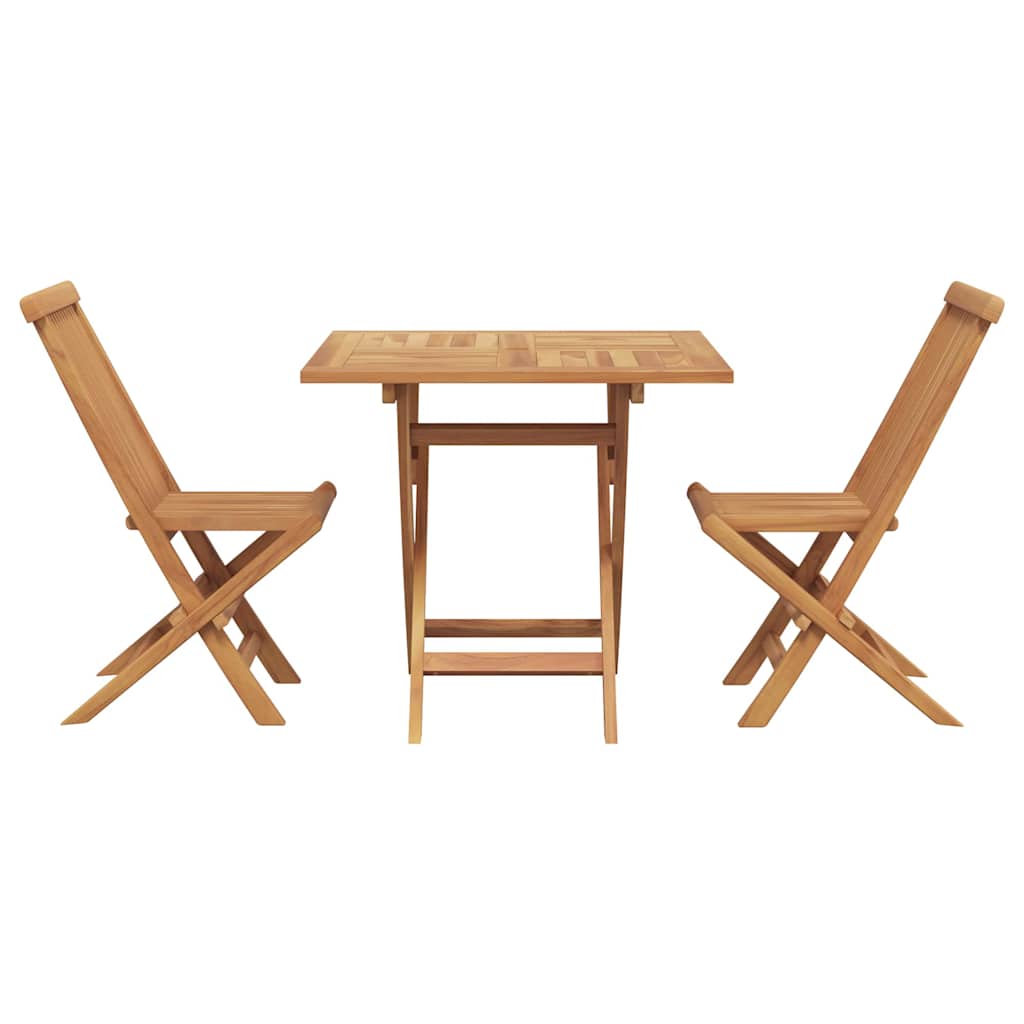 Garten Essgruppe 3 pcs Braun Massivholz Teak