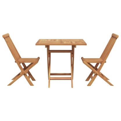 Garten Essgruppe 3 pcs Braun Massivholz Teak