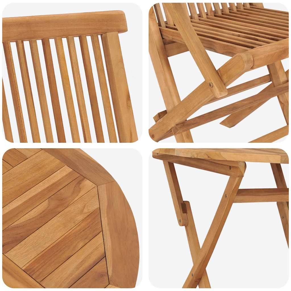 Garten Essgruppe 3 pcs Braun Massivholz Teak