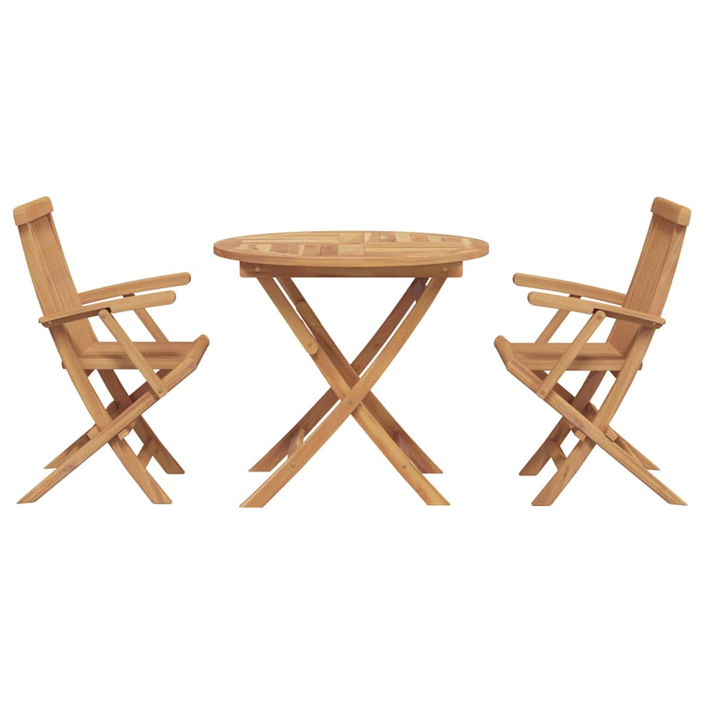Garten Essgruppe 3 pcs Braun Massivholz Teak