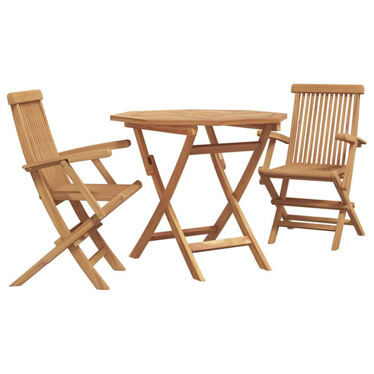 Garten Essgruppe 3 pcs Braun Massivholz Teak