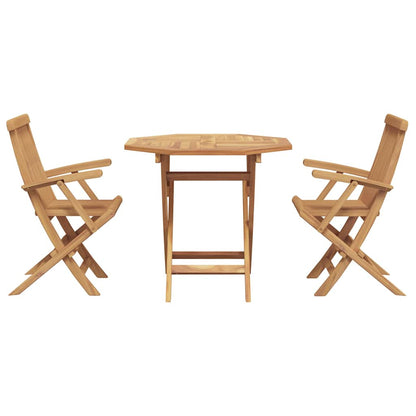 Garten Essgruppe 3 pcs Braun Massivholz Teak