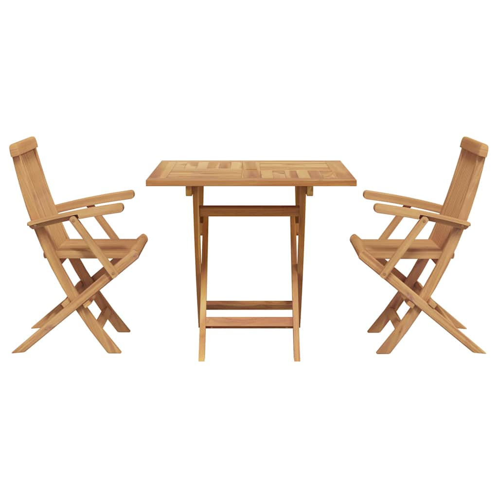 Garten Essgruppe 3 pcs Braun Massivholz Teak