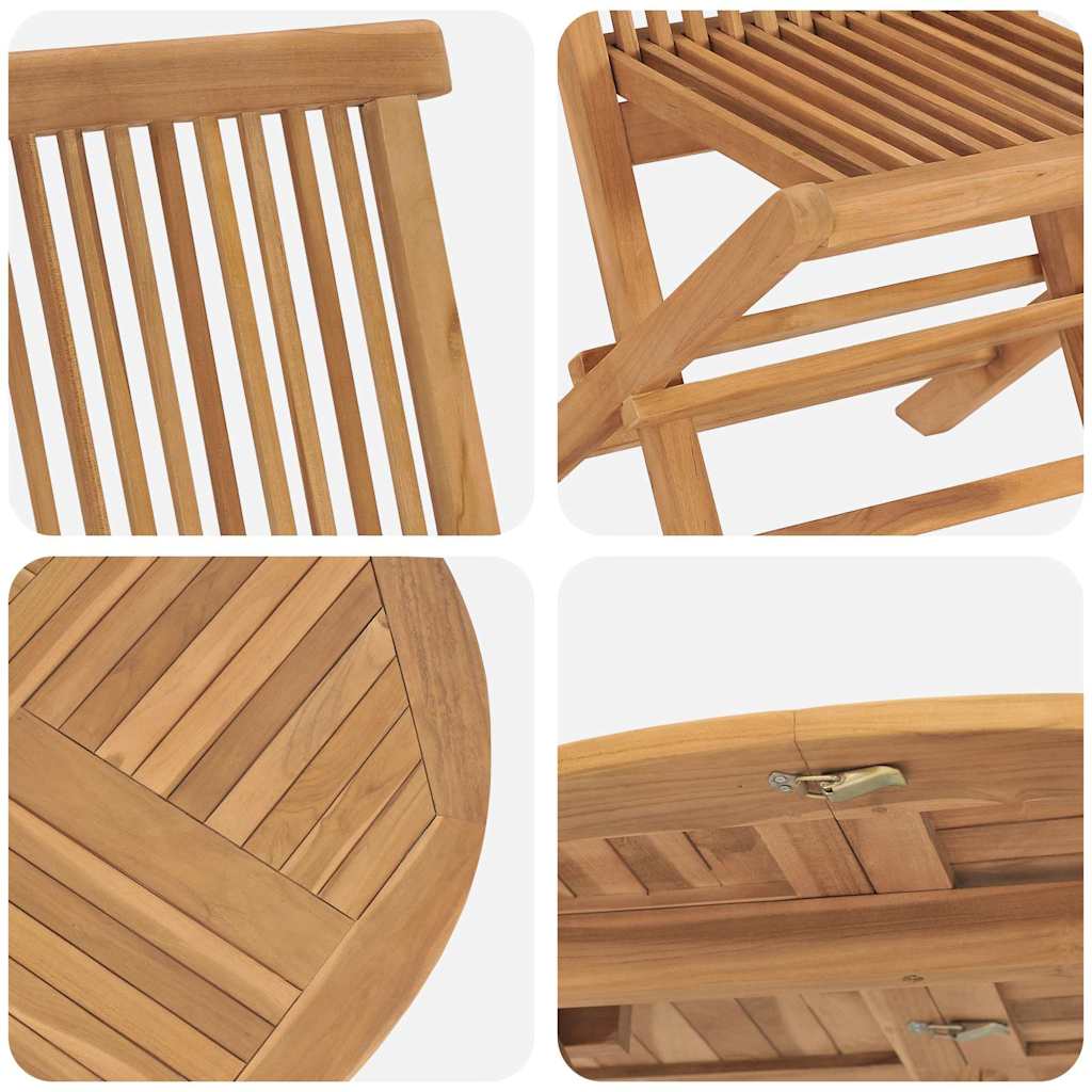 Garten Essgruppe 5 pcs Braun Massivholz Teak