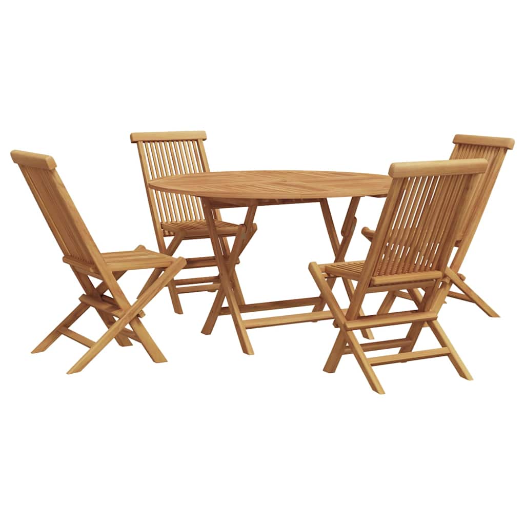 Garten Essgruppe 5 pcs Braun Massivholz Teak