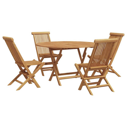 Garten Essgruppe 5 pcs Braun Massivholz Teak