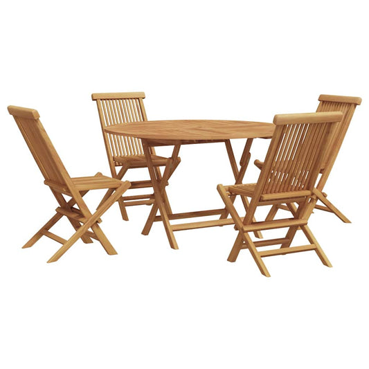 Garten Essgruppe 5 pcs Braun Massivholz Teak