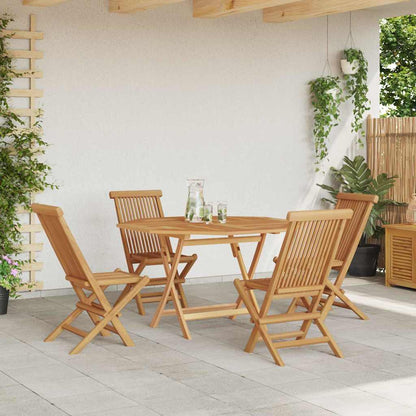 Garten Essgruppe 5 pcs Braun Massivholz Teak
