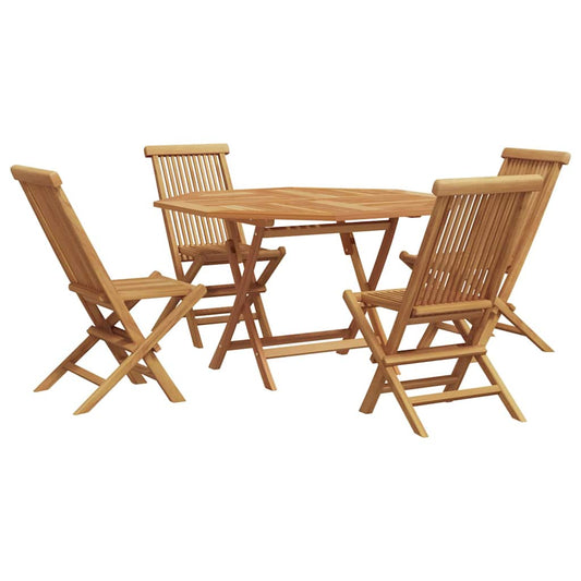 Garten Essgruppe 5 pcs Braun Massivholz Teak