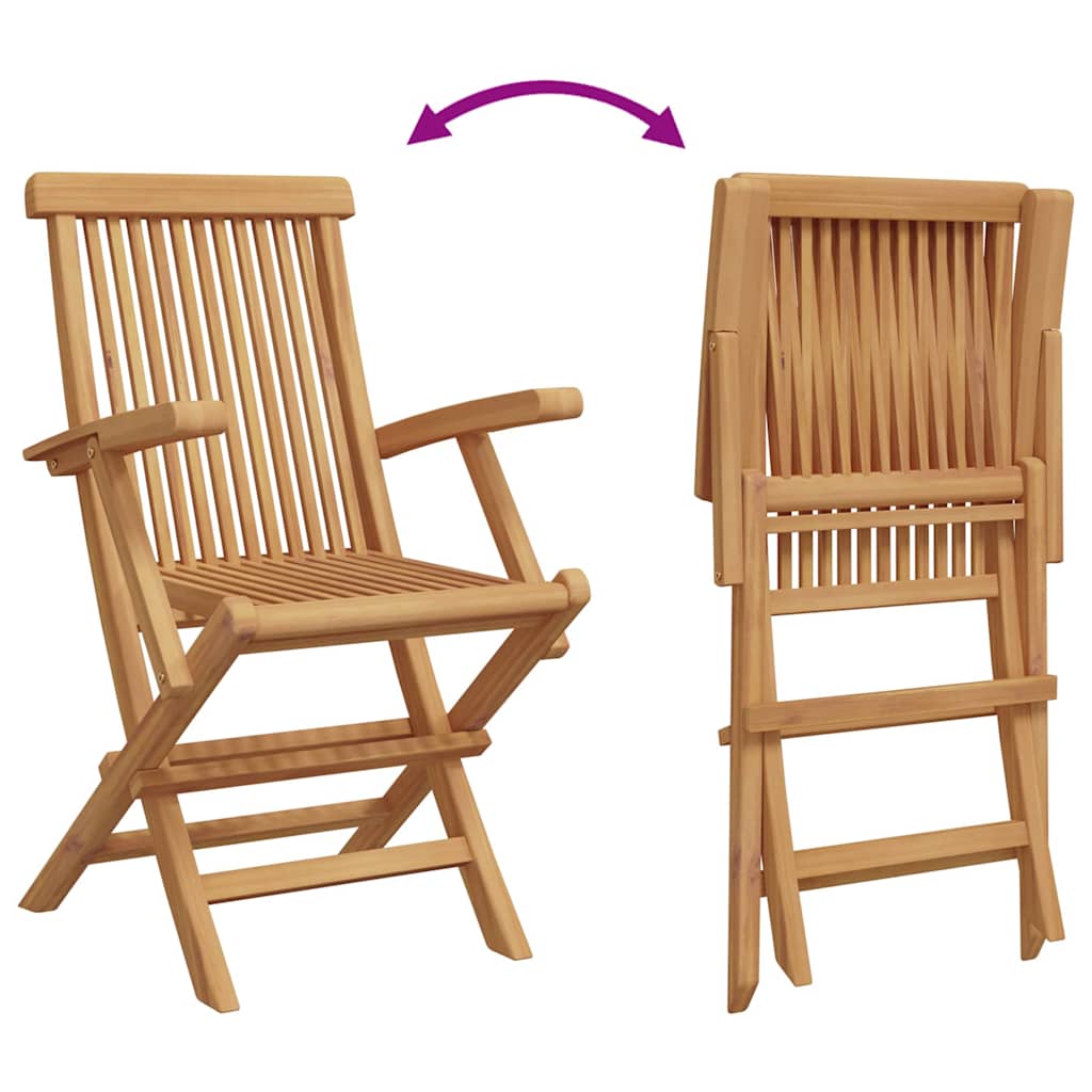Garten Essgruppe 5 pcs Braun Massivholz Teak