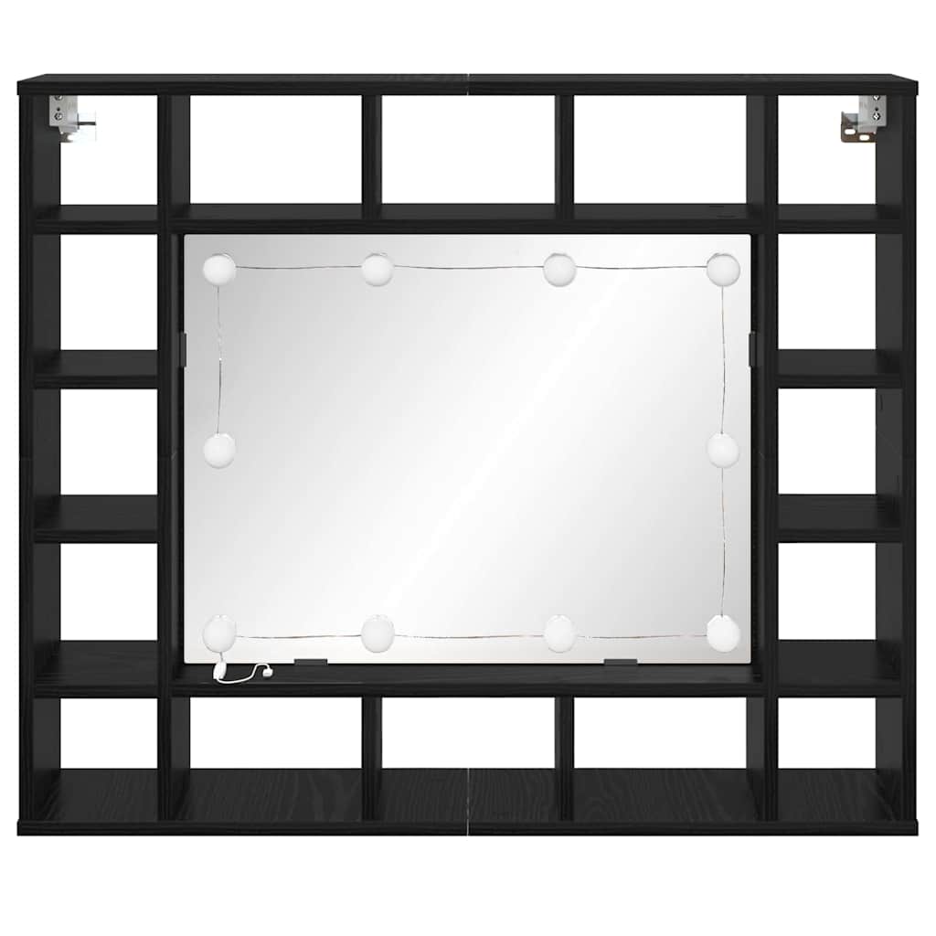 Spiegelschrank mit Regal Schwarz Eichen-Optik 91 x 15 x 76,5 cm