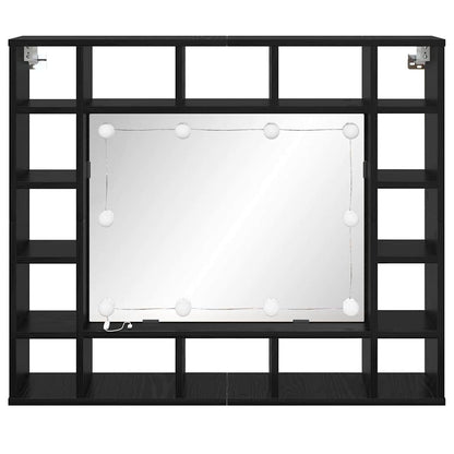 Spiegelschrank mit Regal Schwarz Eichen-Optik 91 x 15 x 76,5 cm