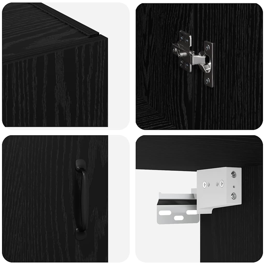 Hängeschrank Schwarze Eiche 69.5 x 34 x 90 cm Holzwerkstoff