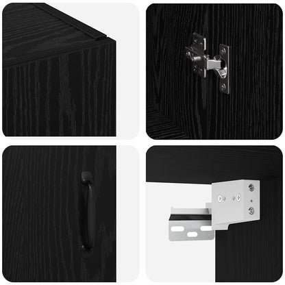Hängeschrank Schwarze Eiche 69.5 x 34 x 90 cm Holzwerkstoff