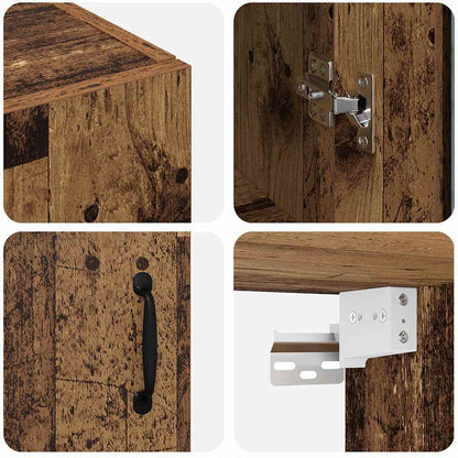 Hängeschrank Wandmontiert Braun 69.5 x 34 x 90 cm Holzwerkstoff