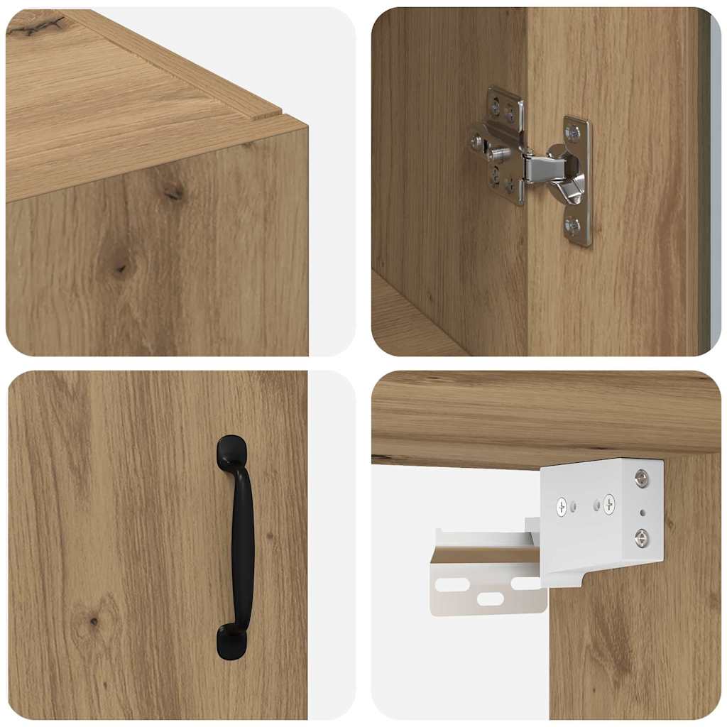 Hängeschrank Wandmontiert Braun 69.5 x 34 x 90 cm Holzwerkstoff