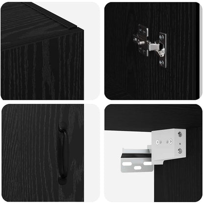 Hängeschrank Schwarz 69.5 x 34 x 90 cm Holzwerkstoff