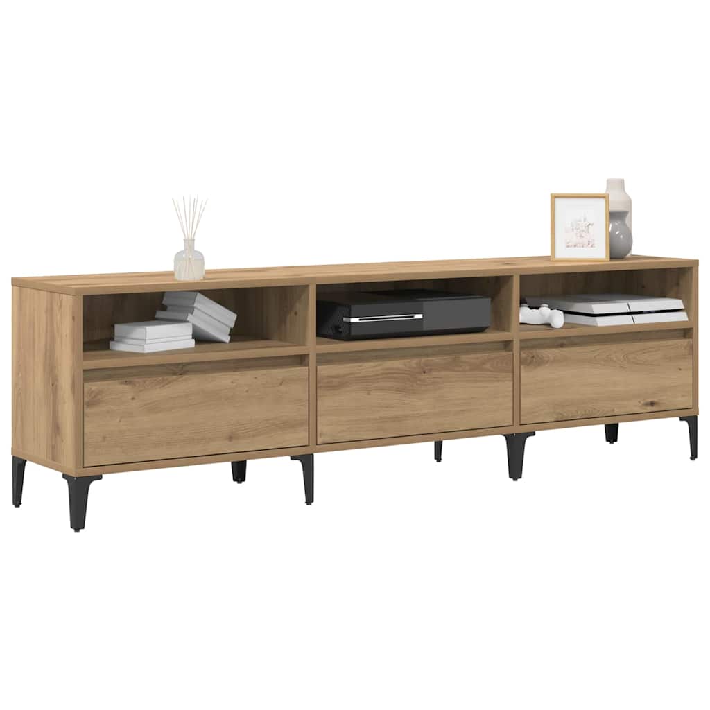 TV-Schränk Eiche handwerklich 150 x 30 x 44.5 cm Holzwerkstoff