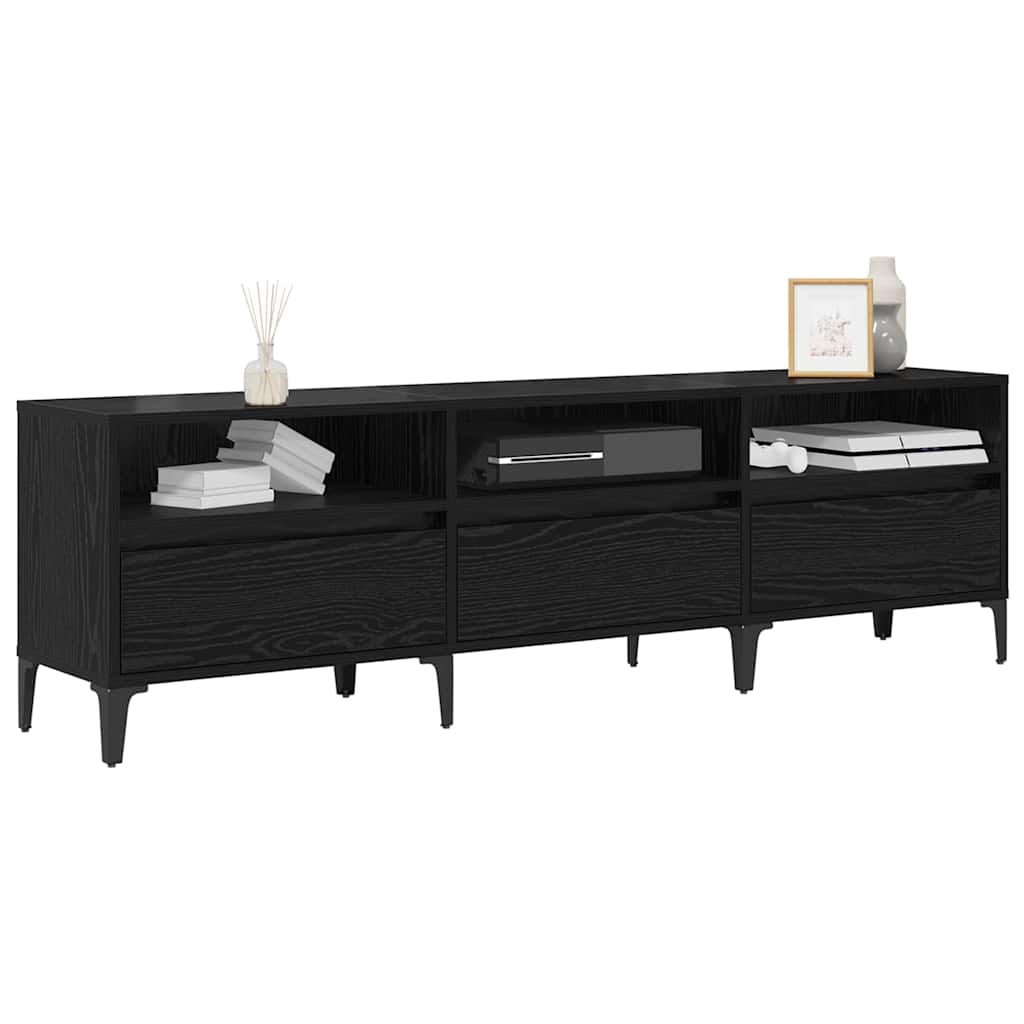 TV-Schränk Schwarze Eiche 150 x 30 x 44.5 cm Holzwerkstoff