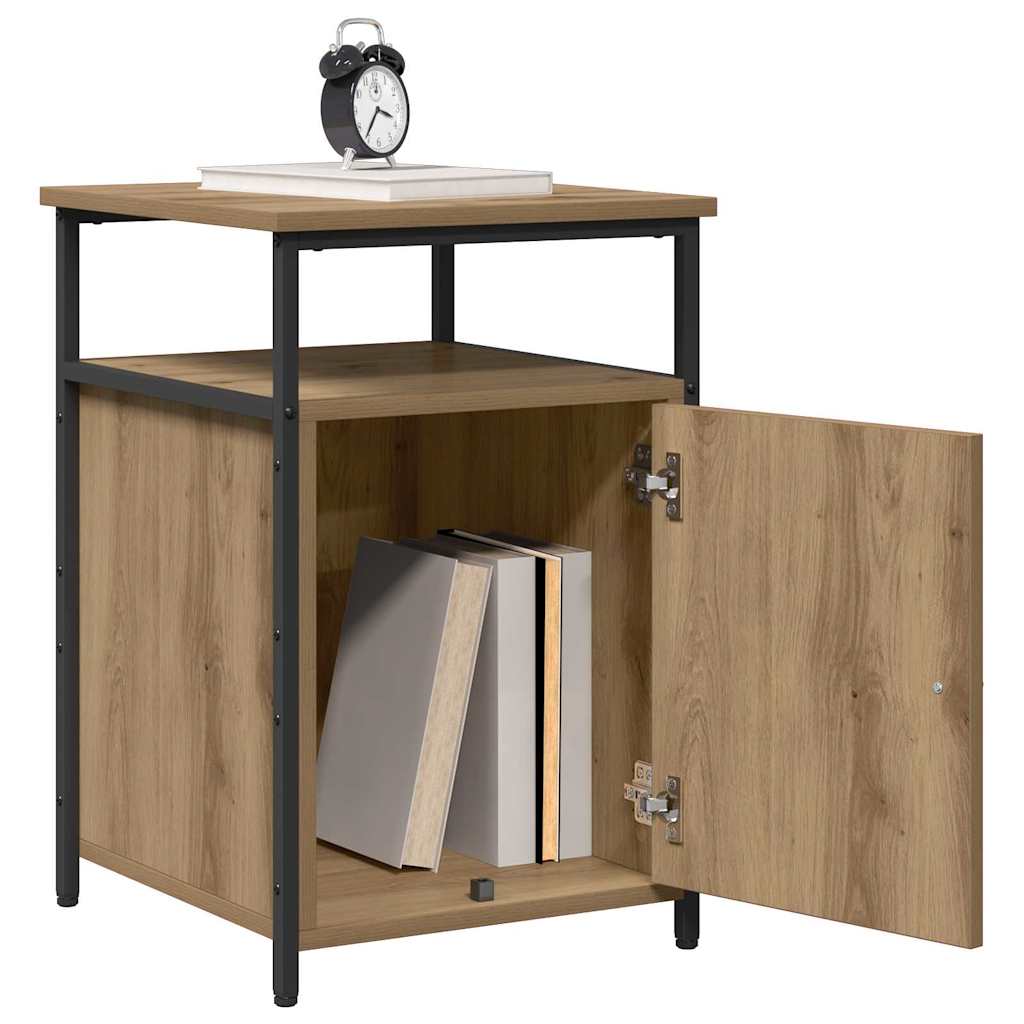 Nachttisch 2 pcs Eiche handwerklich Holzwerkstoff