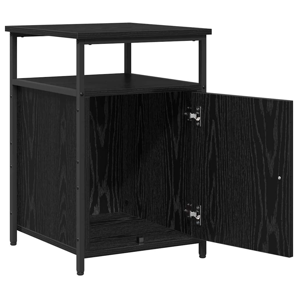 Nachttisch 2 pcs Schwarze Eiche Holzwerkstoff