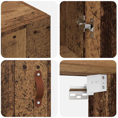 Wandschrank Wandmontiert Braun 69.5 x 34 x 90 cm Holzwerkstoff