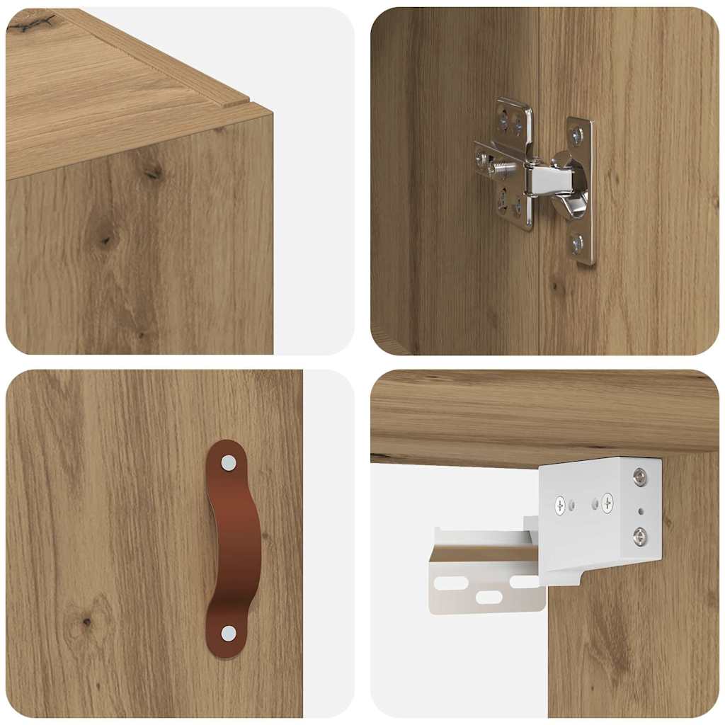 Wandschrank Wandmontiert Braun 69.5 x 34 x 90 cm Holzwerkstoff