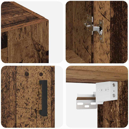 Wandschrank Wandmontiert Braun 69.5 x 34 x 90 cm Holzwerkstoff