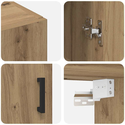 Wandschrank Wandmontiert Braun 69.5 x 34 x 90 cm Holzwerkstoff