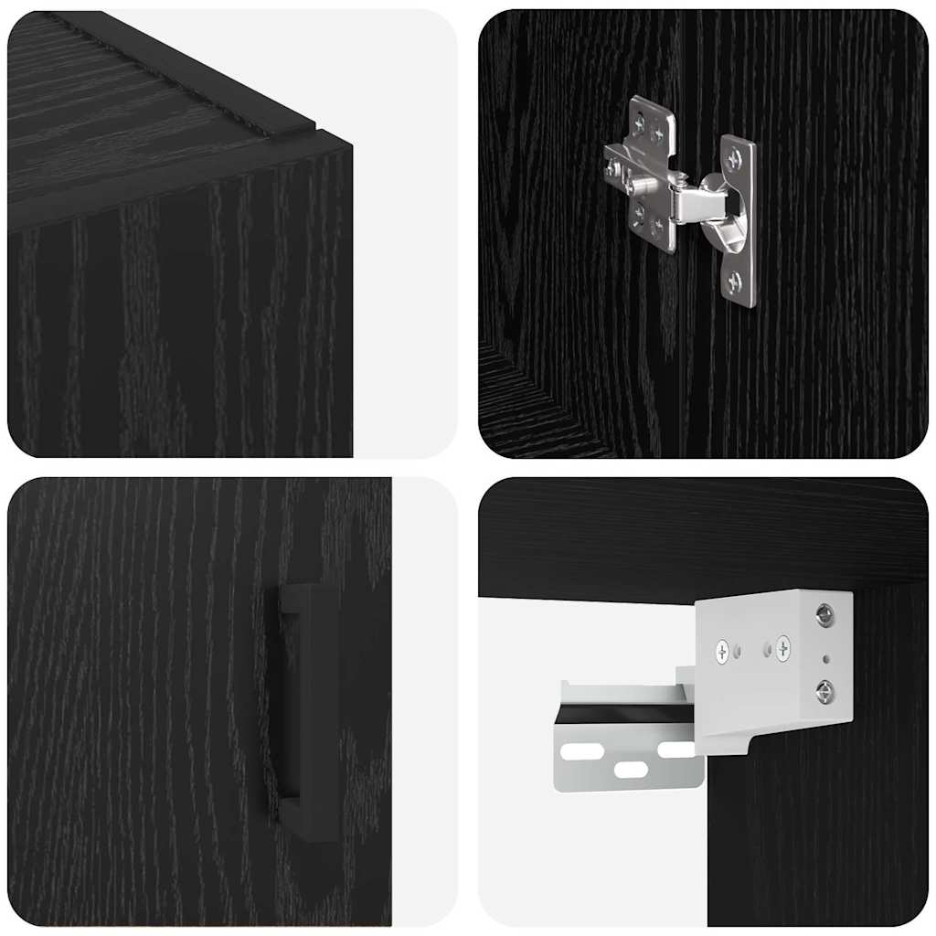 Wandschrank Schwarz 69.5 x 34 x 90 cm Holzwerkstoff