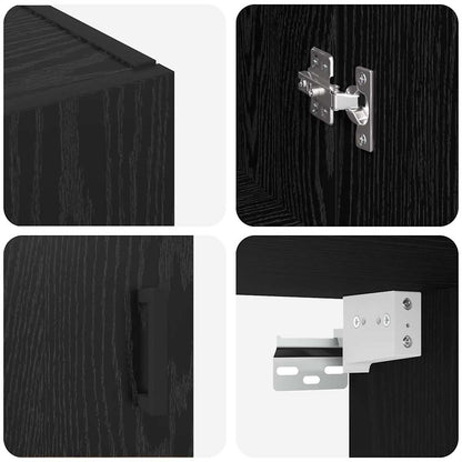 Wandschrank Schwarz 69.5 x 34 x 90 cm Holzwerkstoff