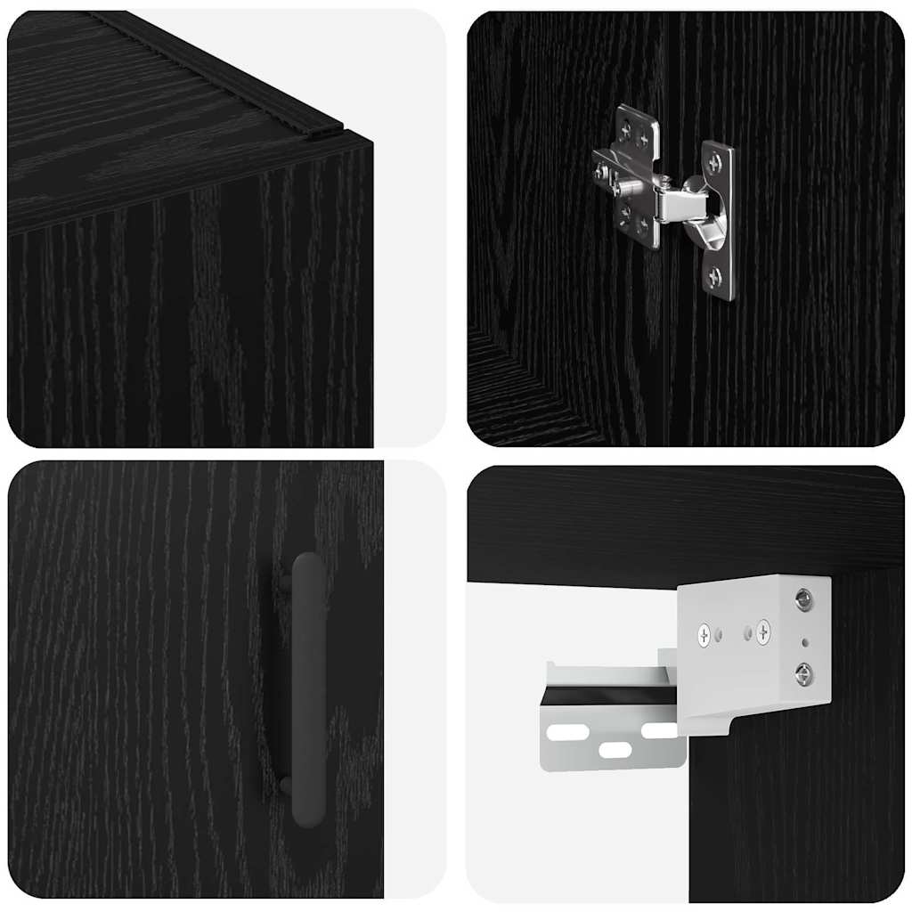 Wandschrank Schwarze Eiche 69.5 x 34 x 90 cm Holzwerkstoff