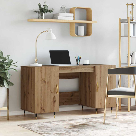 Schreibtisch Eiche handwerklich 140 x 50 x 75 cm Holzwerkstoff