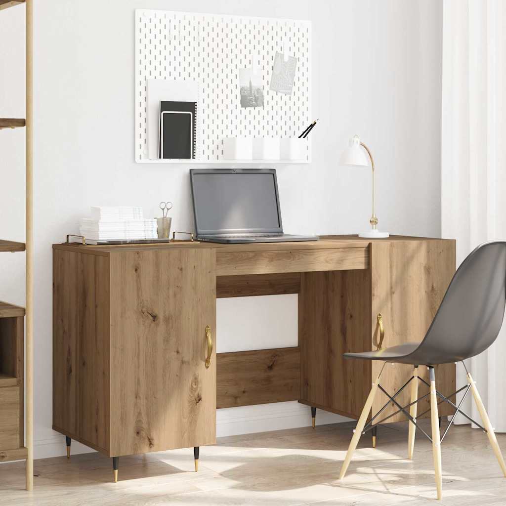Schreibtisch Eiche handwerklich 140 x 50 x 75 cm Holzwerkstoff